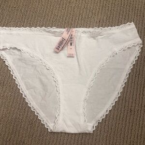 Victoria’s Secret White Cotton Bikini Panty – Size L (NWT)